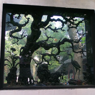 Carved window, Yu Yuan Garden - Shanghai, China