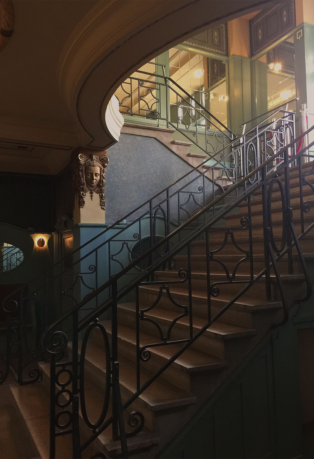 The original art nouveau foyer of the Pathé Palace in Brussels